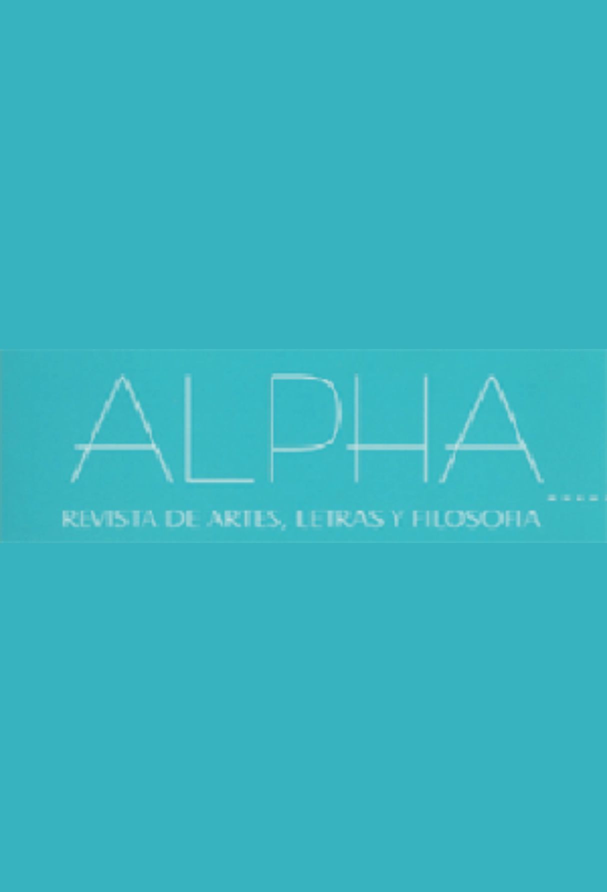 Capa: ALPHA – Revista de Artes, Letras y Filosofia