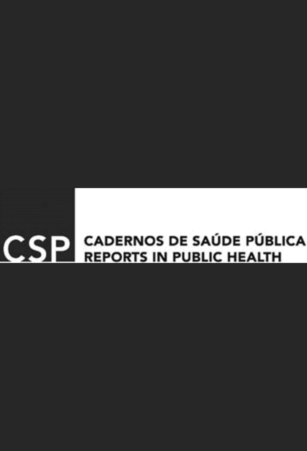 Capa: Cadernos de Saúde Pública
