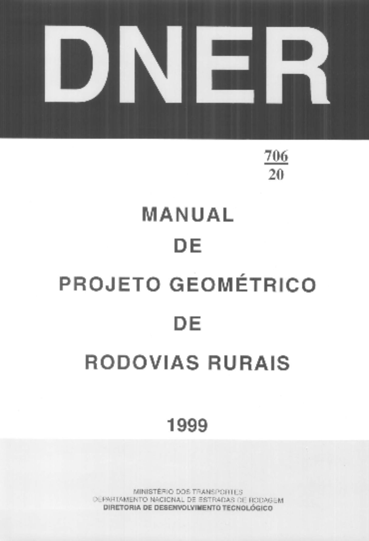 Capa: Manual de projeto geométrico de rodovias rurais