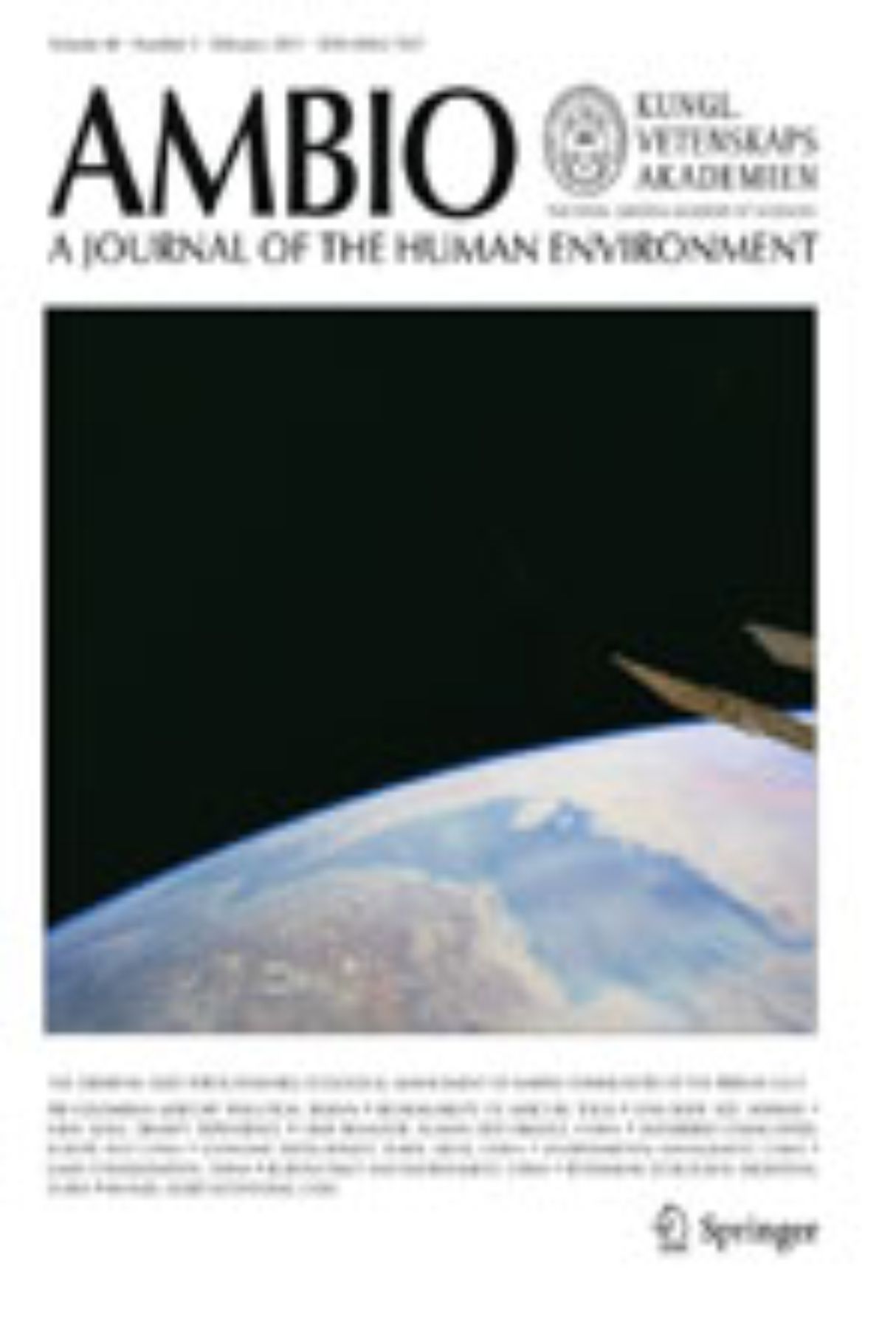 Capa: Revista AMBIO – A Journal of Human Environment