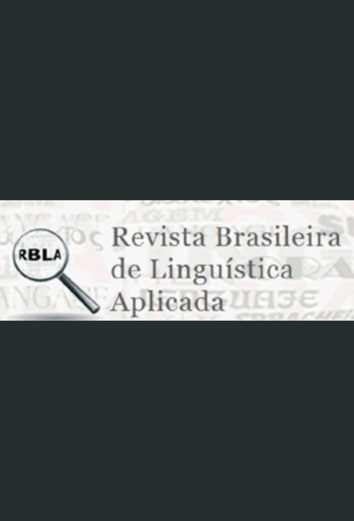Capa: Revista Brasileira de Linguística Aplicada