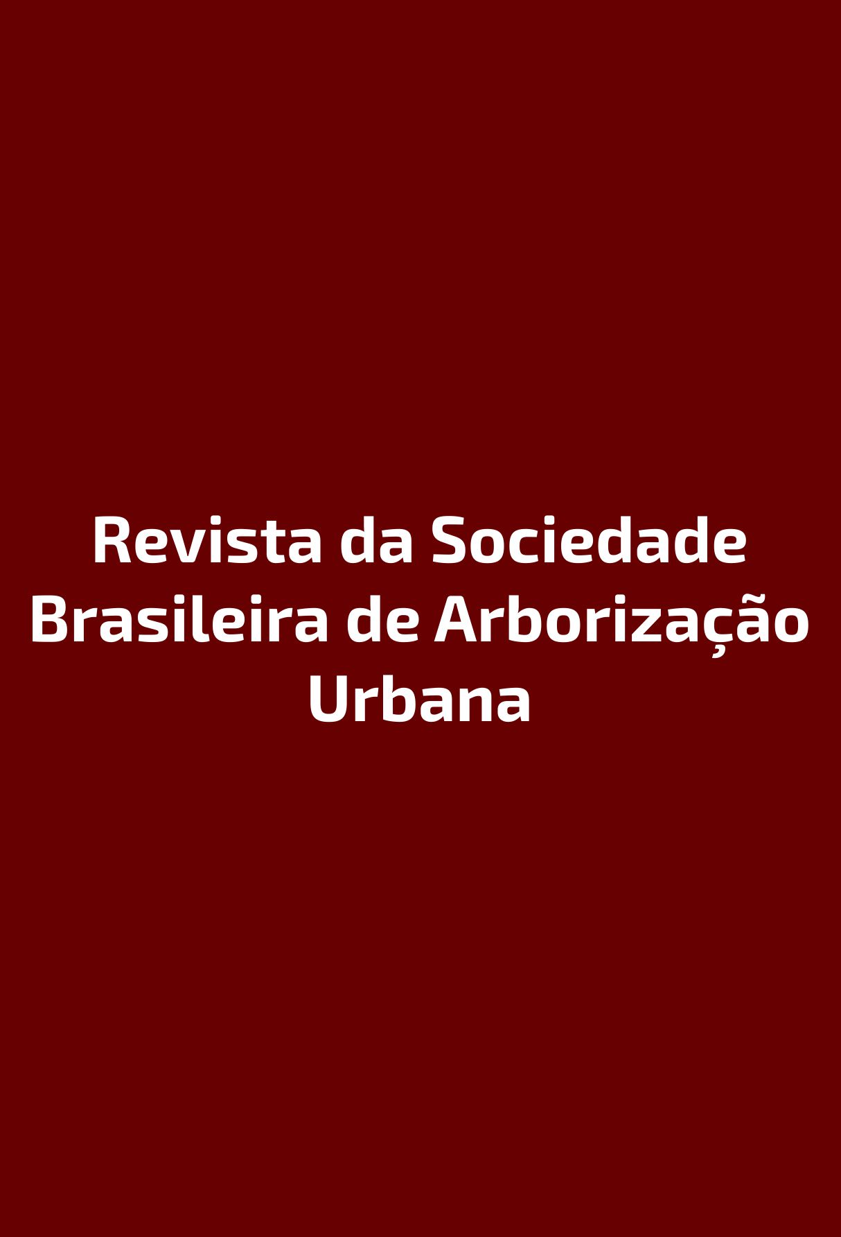Capa: Revista da Sociedade Brasileira de Arborização Urbana